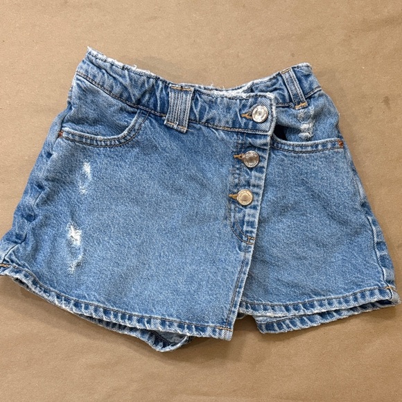 Zara Blue Denim Skort with Button Detail - Picture 1 of 9